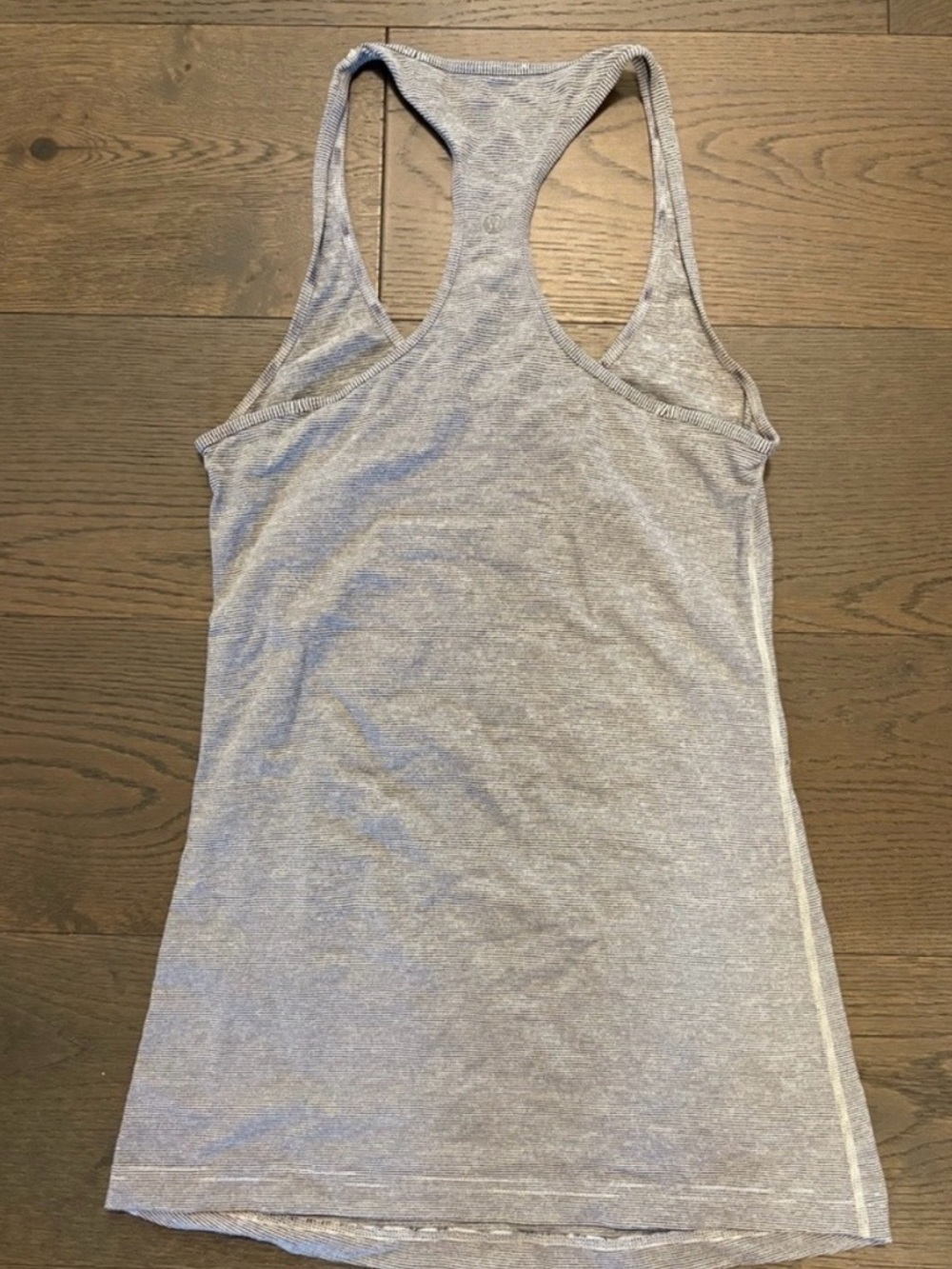 Lululemon striped and stretchy Grey Racerback Tank Top